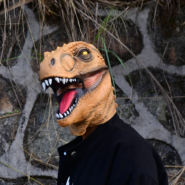 Tyrannosaurus Rex Latex Mask Halloween Party Cosplay Dinosaur Masks Mascaras De Latex Realista Animal Masks Masquerade Masque