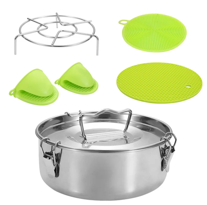 DFP01 304 Food Steamers Basket Stainless Steel Steamer Insert Pans outdoor food seal can heating pot with lid