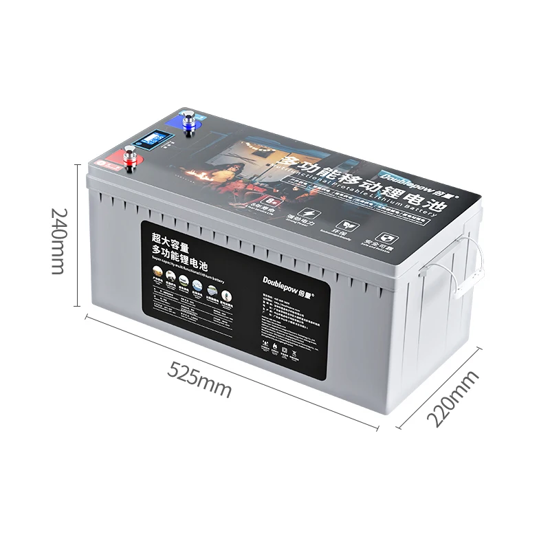 Doublepow 24V 12V 100A 500A Lithium Lifepo4 Battery Pack LFP Anode Solar Energy Storage System Electric Golf Carts Boats