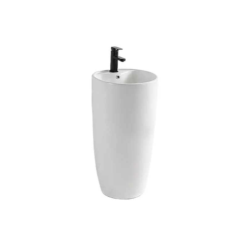European Style Ceramic Sanitary Wares Pedestal Hand Wash Basin Freestanding Pedestal Sink for Bathroom