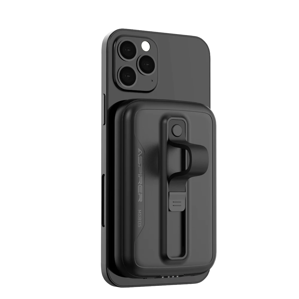 
Hot selling magnetic 5000mAh power bank wireless mgsafe mobile charger faster charge with magic phone holder 