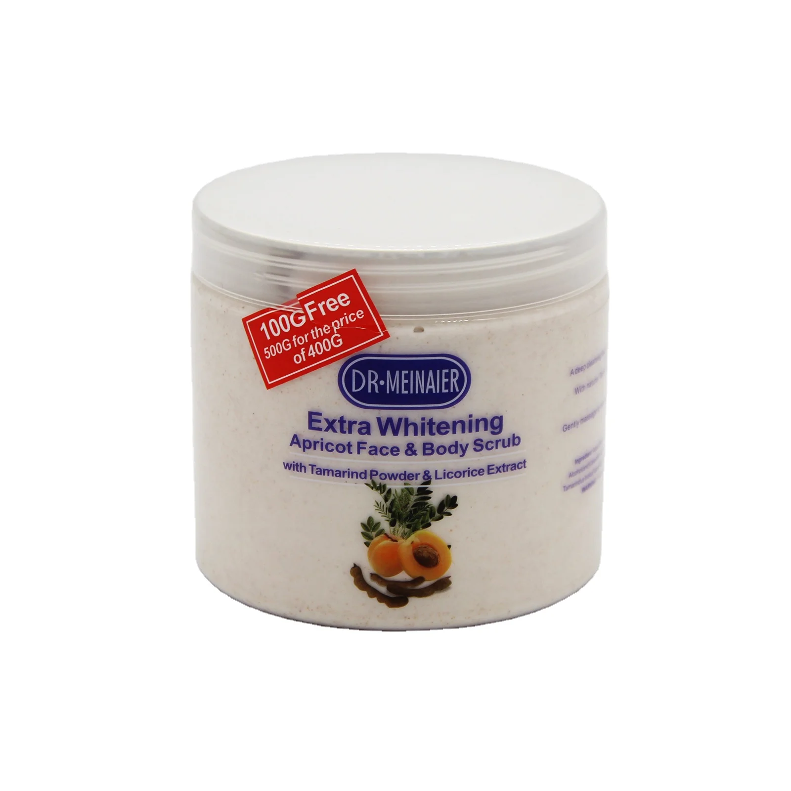 Apricot scrub with tamarind powder and licorice extract removes dead skin improves roughness and whitens the skin 500g