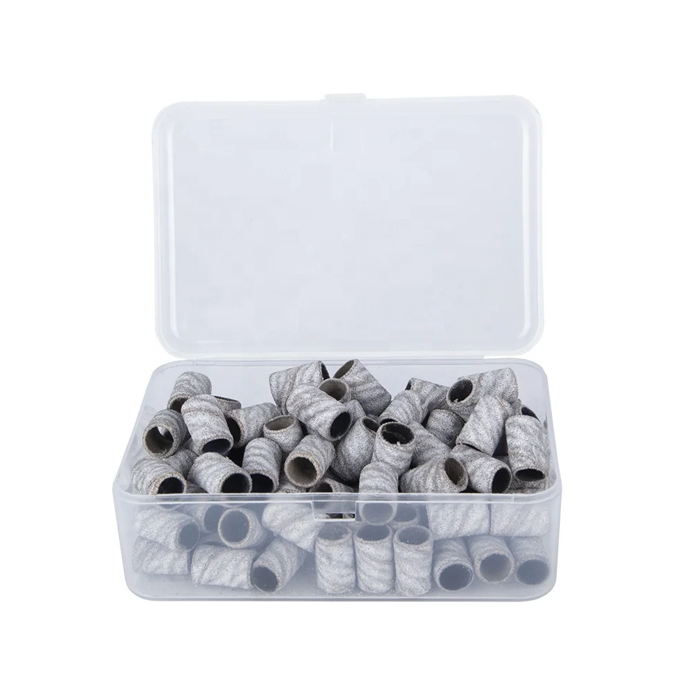 Bview Wholesale Nail Art Manicure Pedicure Zebra 100 180 Nail Bit Box Electric Grinding Sanding Bands For Nail Mandrel #240