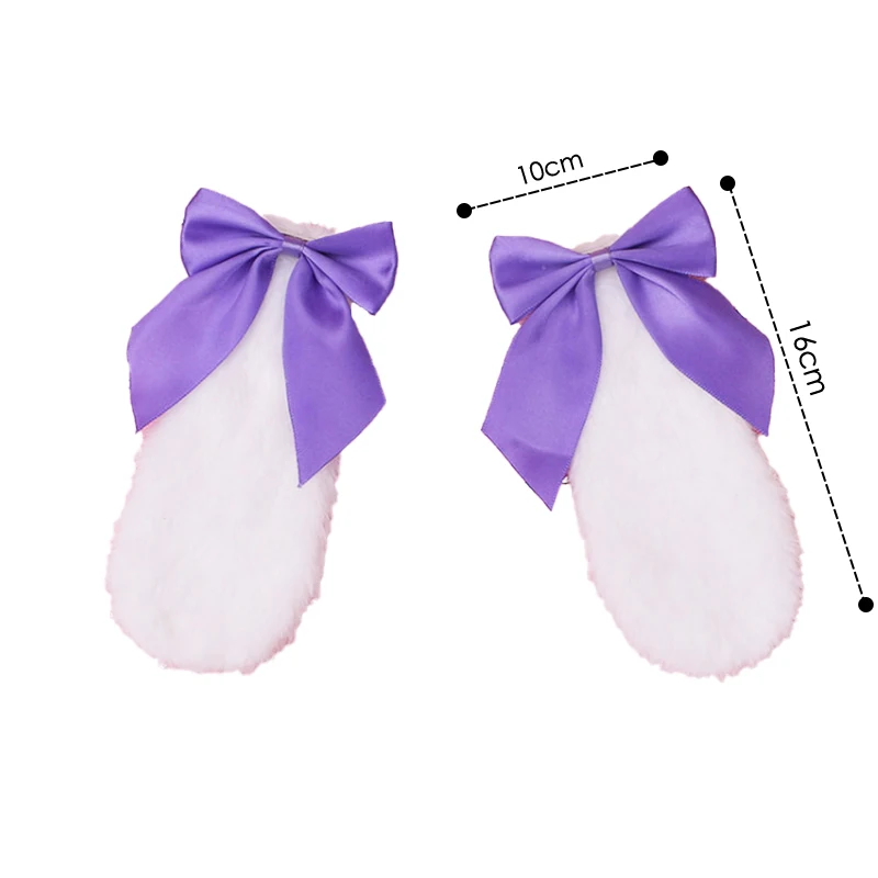 Women Girls Hair Clip Cute Rabbit Bunny Plush Lop Ears Hairpin Candy Color Ribbon Bowknot Lolita Cosplay Hair Accessories