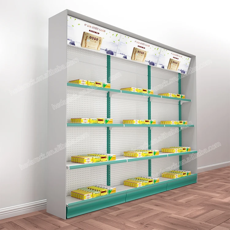 HEDA wooden/metal medicine body care showcase gondola shelving pharmacy furniture