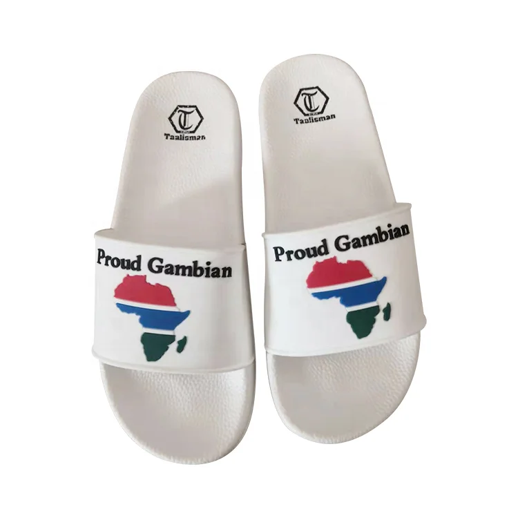 Wholesale custom embossed rubber sides slipper designer sliders footwear men slides with logo women slipper