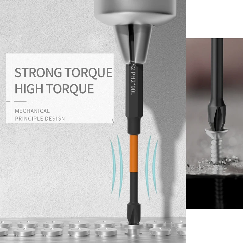 Electric Screwdriver Set 50 65 70 90 150mm Impact Strong Magnetic Batch Head Cross High Hardness Hand Drill Bit