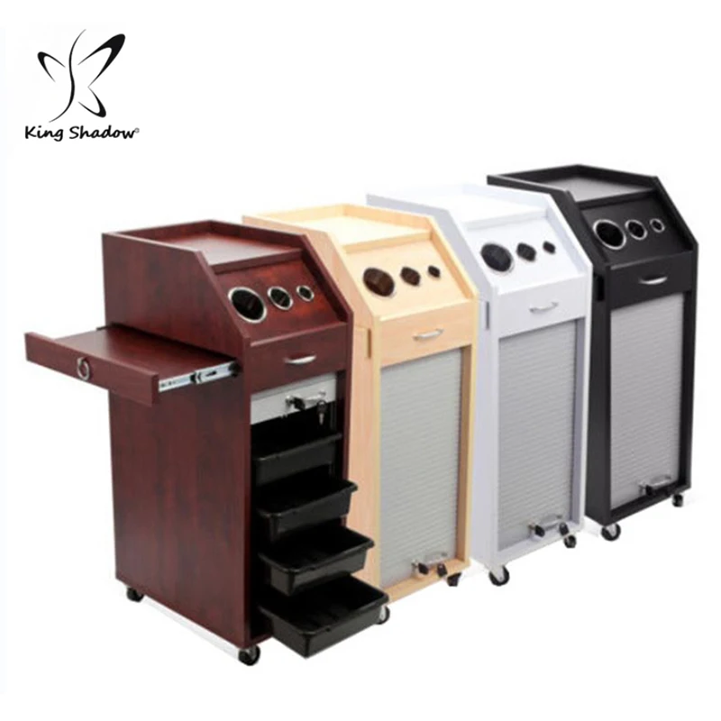 Salon Furniture New Design Barber Shop Trolley Beauty Rolling Carts Wooden Salon Trolleys