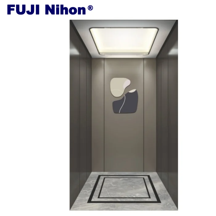 FUJI Factory Office Building Hotel 5 Persons Residential Lift Golden Design Home Elevator