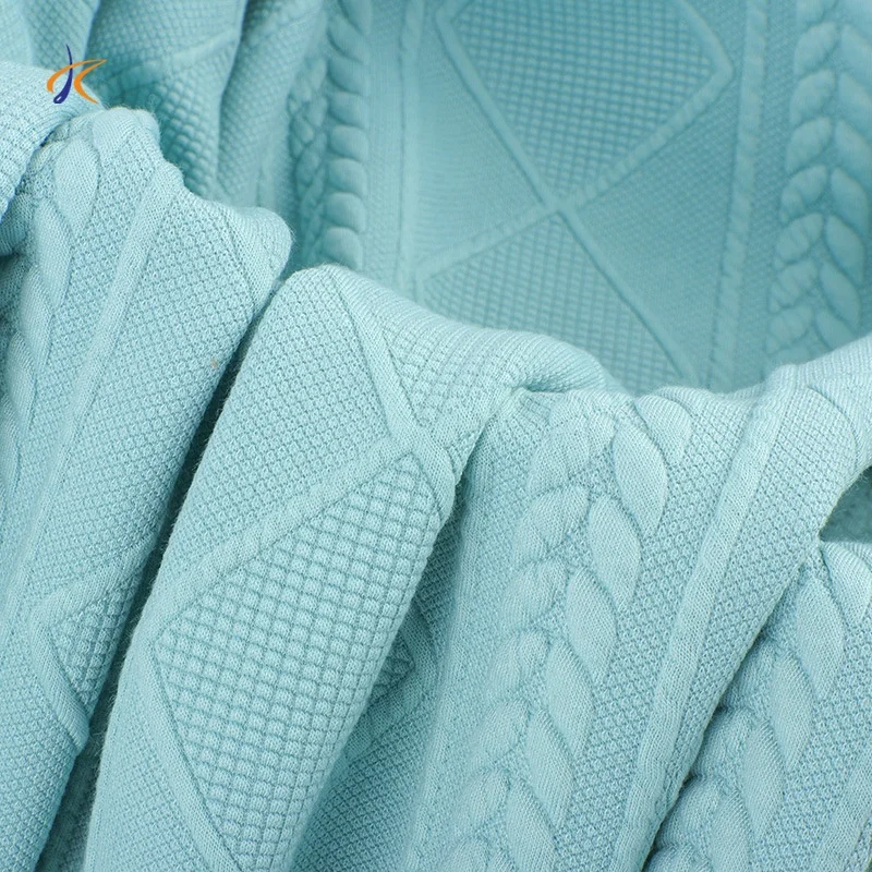 Wholesale thick soft textured knitted wool jacquard ladies dress 96 polyester 4 spandex fabric