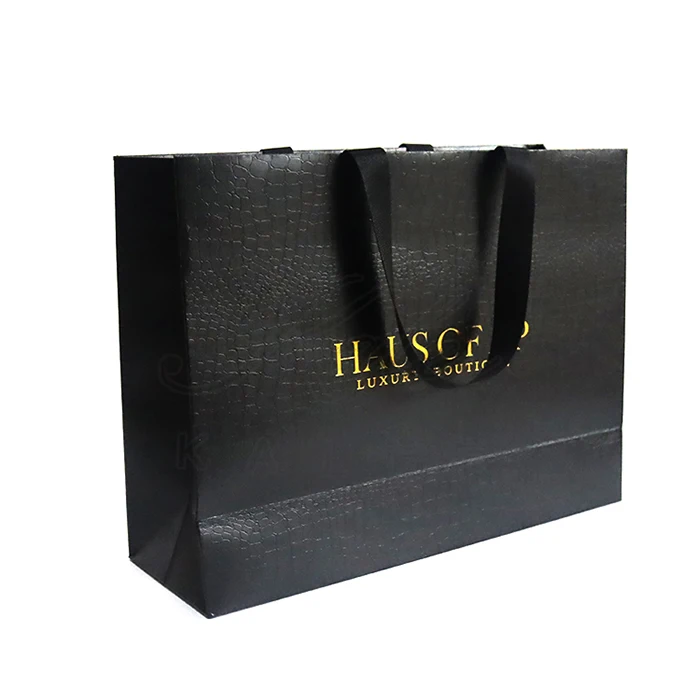 china wholesale paper bag  packaging custom hot sale black  disposable paper bag for sale