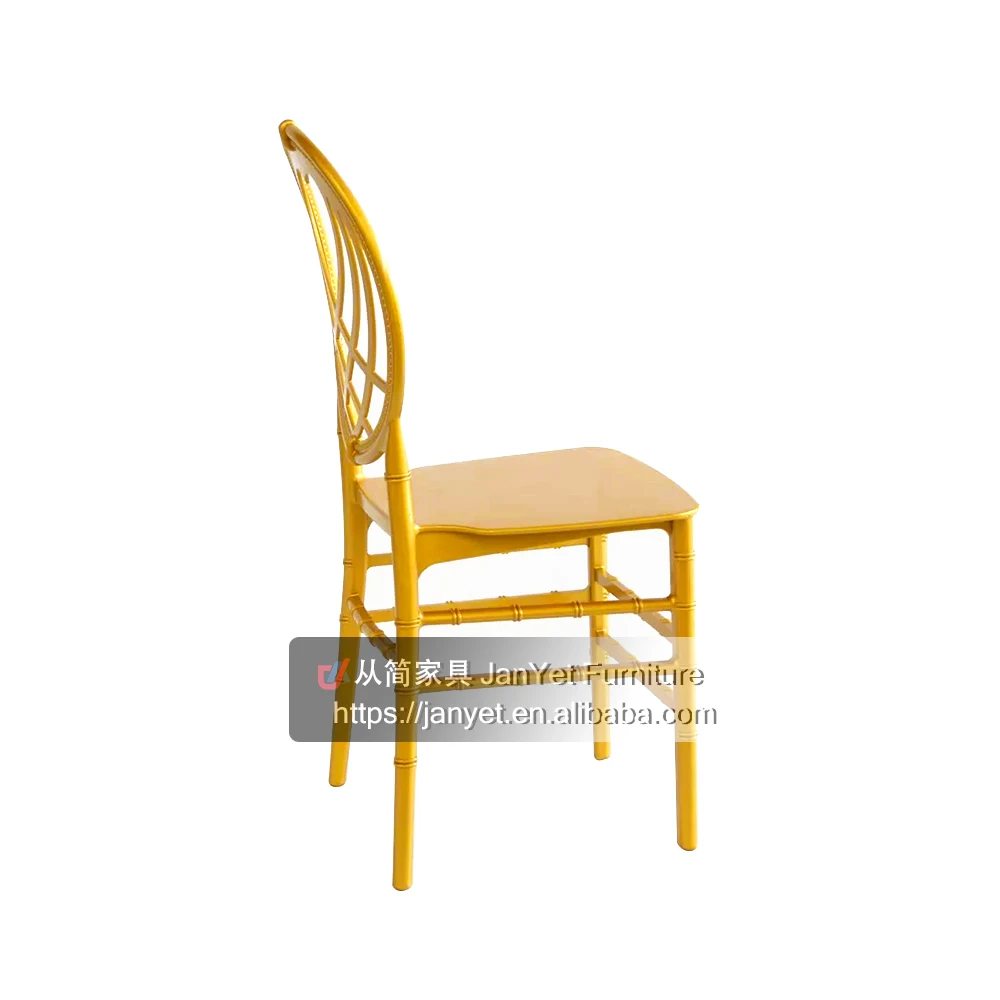 New Design Elegant Monoblock Gold Plastic Chairs for Events Wedding