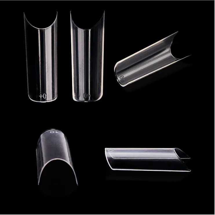 
2021 popular selling press on long square artificial 550 pieces ABS French nail tips false 