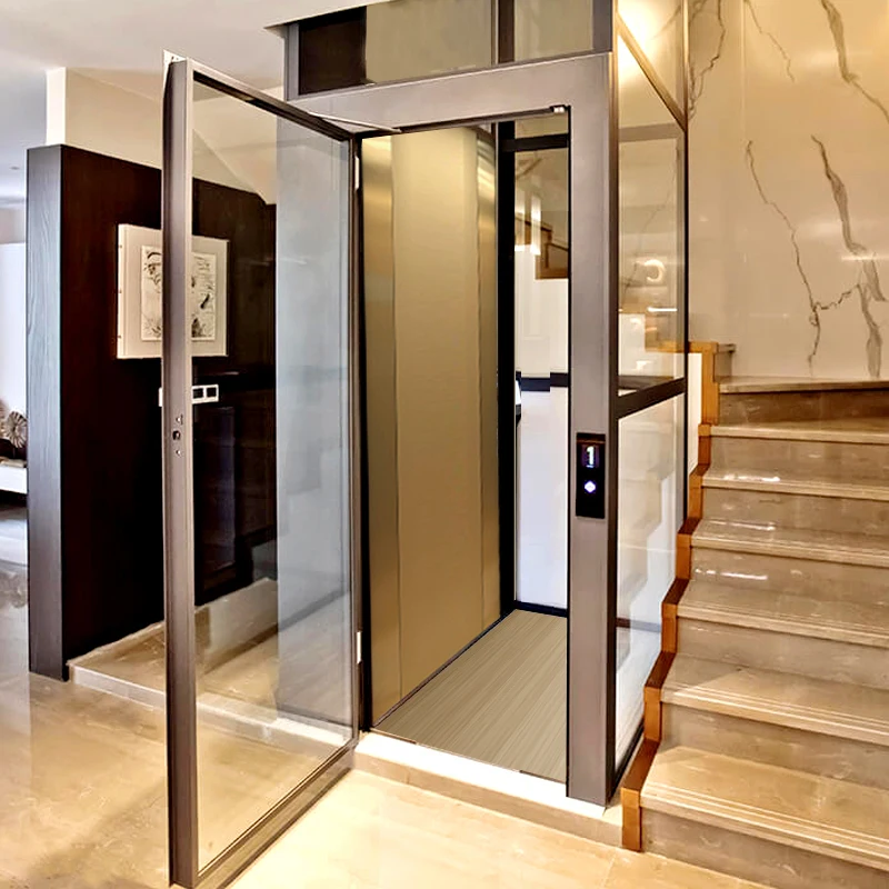 Modern Hydraulic and AC Drive Home Elevator for Duplex Two-Story House New Condition Passenger Residential Elevator for Hotels