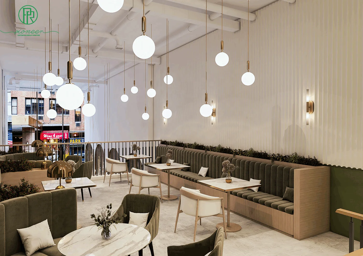 Commercial Coffee Shop Fitting Cafe Lounge Furniture Customized Booth Sofa for Bakery Bistro