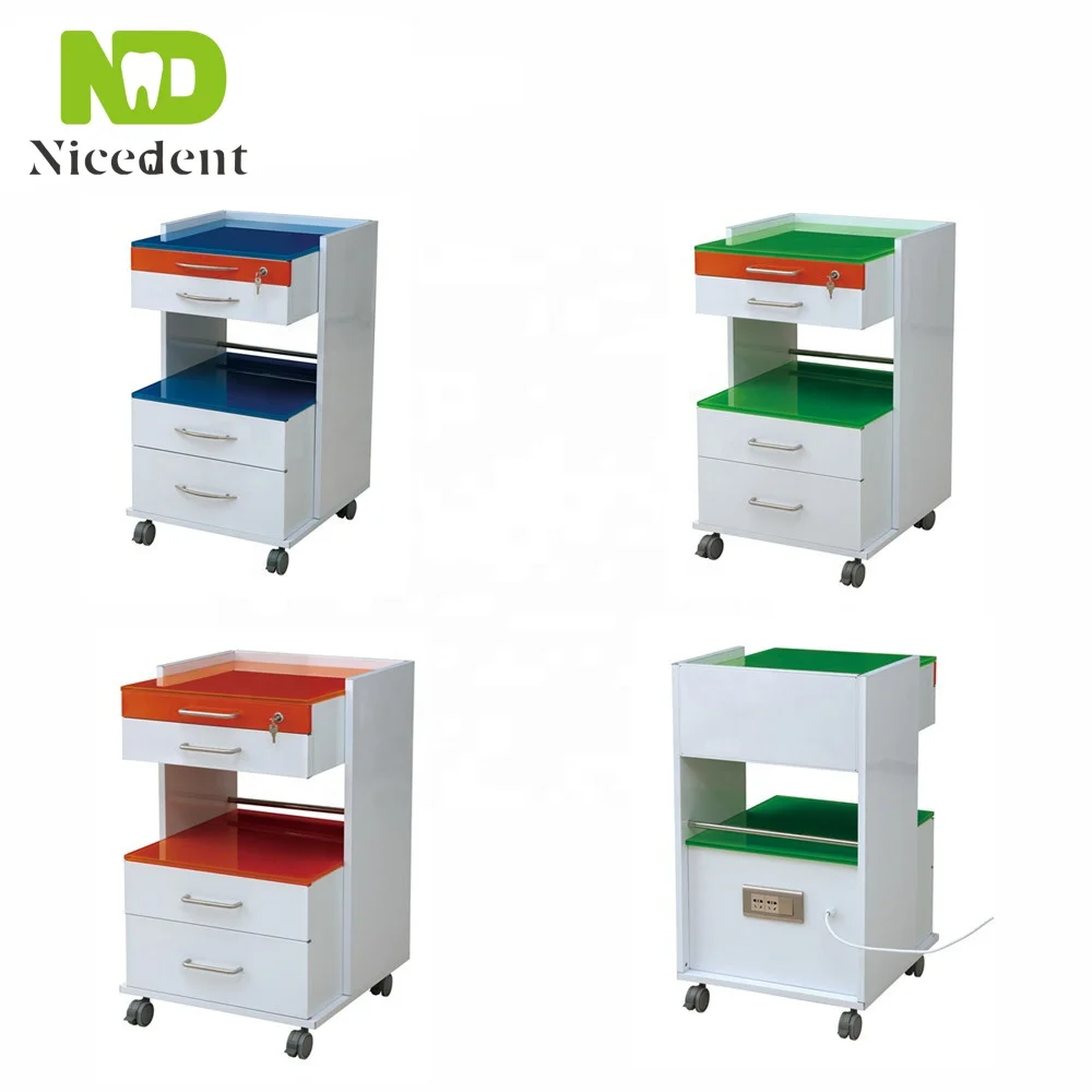 Dental Furniture Colorful  Movable Convenient Stainless Steel Dental Clinic Cabinet price