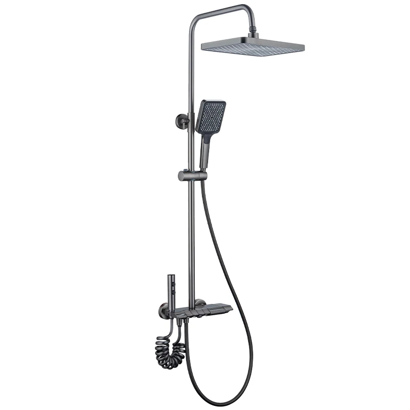 Piano Keys Shower System Set Ambient Light Temperature Display Modern Showers For Bathroom Household Shower Head