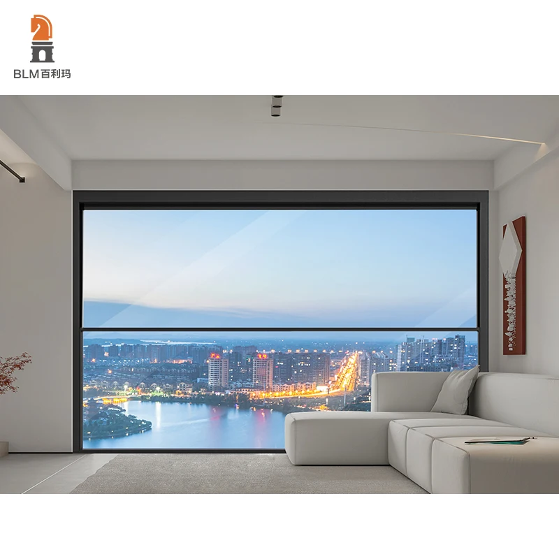 Modern Design Custom Automatic Vertical Slide Windows Aluminum Electric Lift Up Glass Window