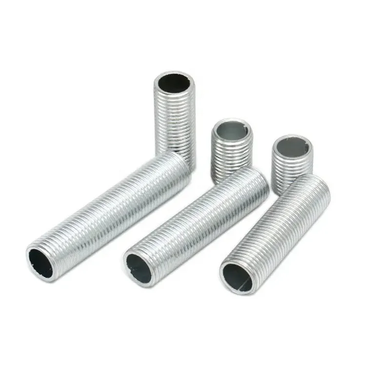 Lighting Diy M10x1 Thread Pitch Zinc Plated Iron Lamp Nipple Pipe Full External Threaded Hollow Tube Rod
