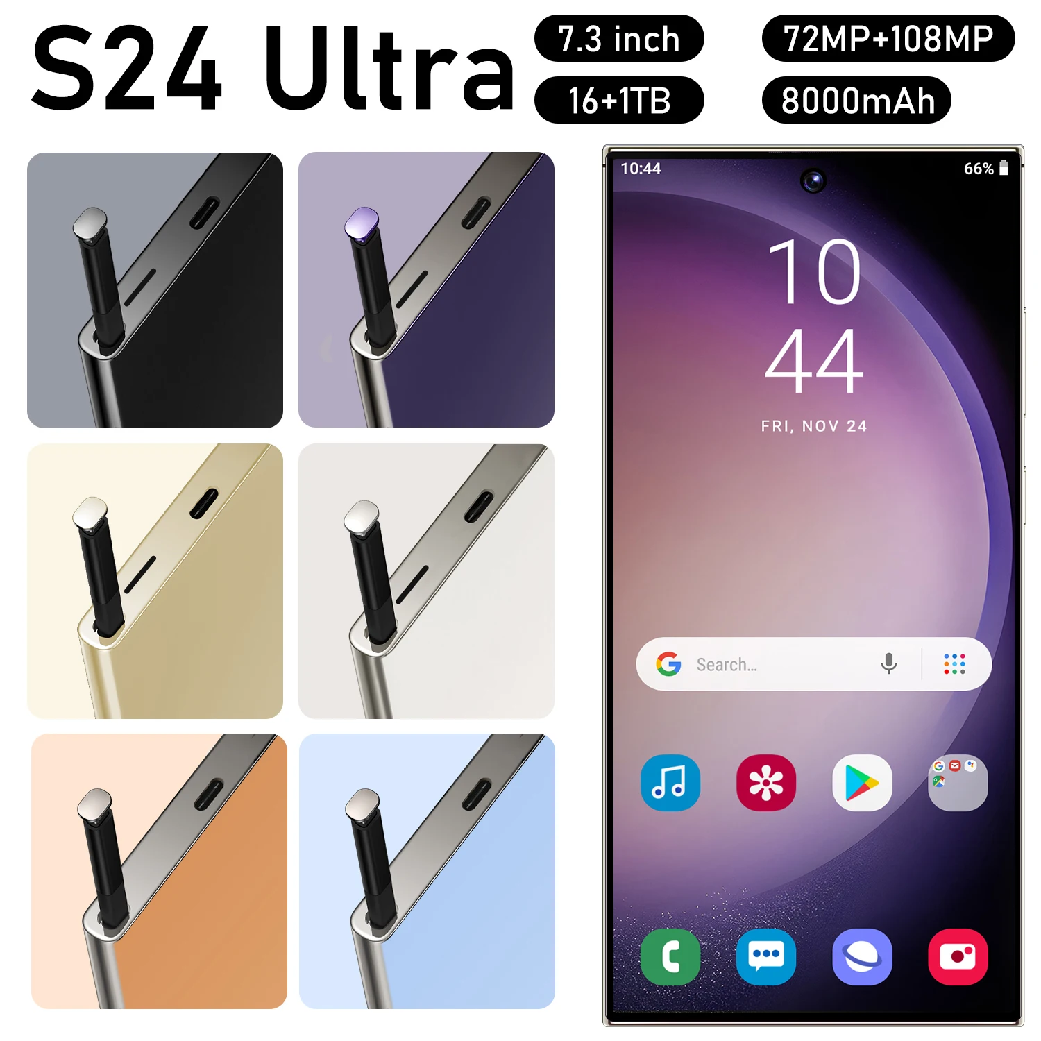 2024 Original S24 Ultra AI Smartphone 16GB Unlocked Android 13 Phone 4G 5G Dual SIM 16GB+1TB Memory English Operating LTE CDMA