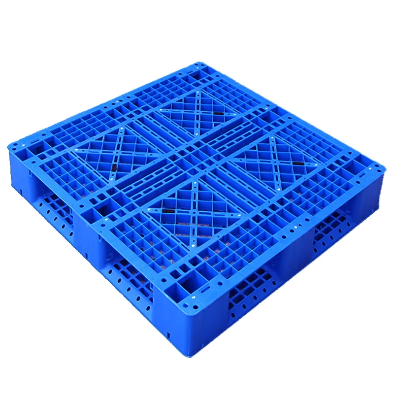 HDPE Plastic Palle Euro Pallet Single Faced Heavy Duty Solid Deck with Steel Reinforcement