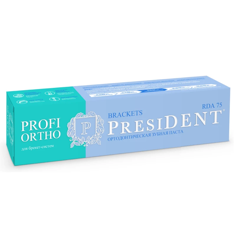 
Toothpaste PRESIDENT PROFI ORTHO Braces (75 RDA) 50 ml 