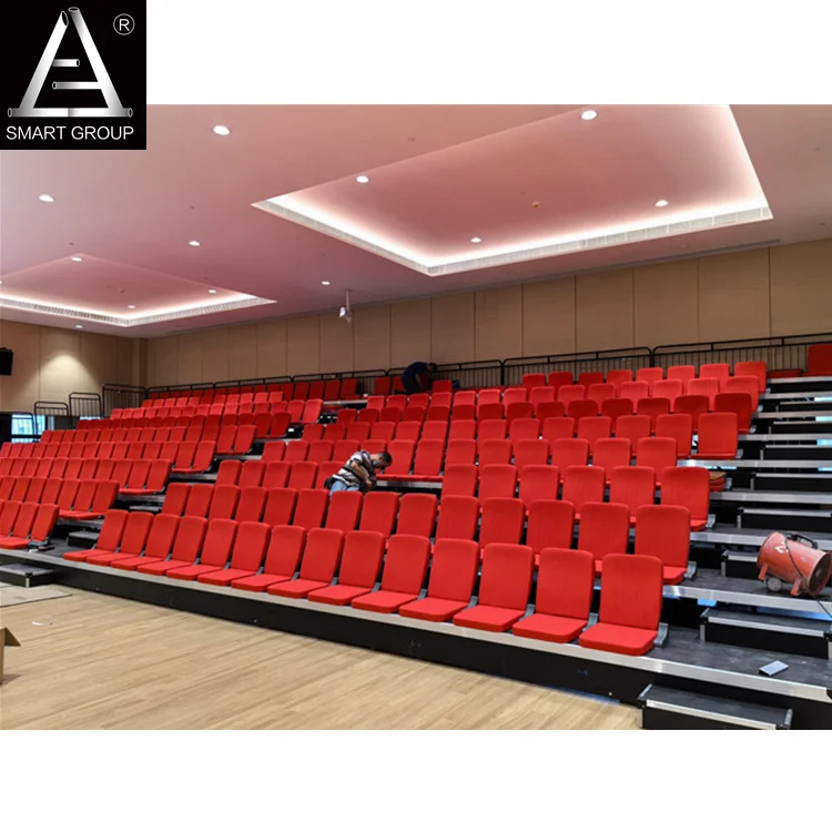 18M 9 Rows Indoor Telescopic Seating System Retractable Bleacher for Audience