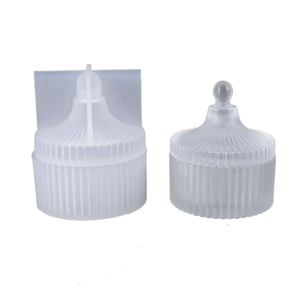 Round Stripe Storage Jewelry Box Diy Crystal Epoxy Resin Mold Silicone Storage Box Mold Jewelry Making Tools