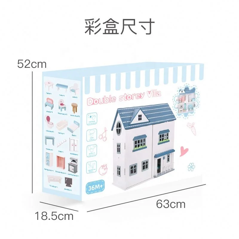 Best Selling Hand-assembled Diy Wooden Doll House Miniature Furniture For Boys Girls