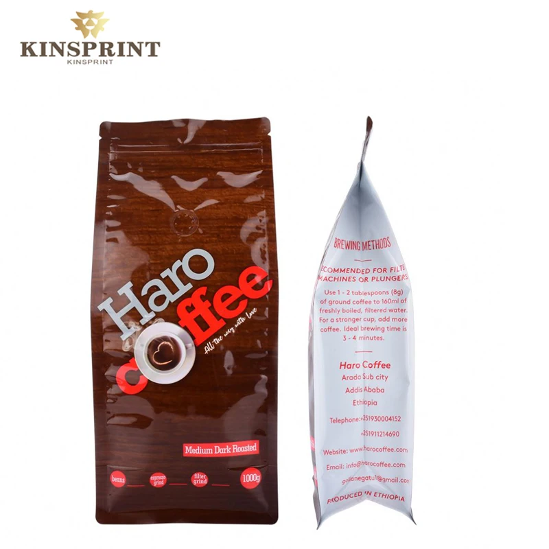 wholesale different size red coffee bean packaging bags  soudure sac plastique