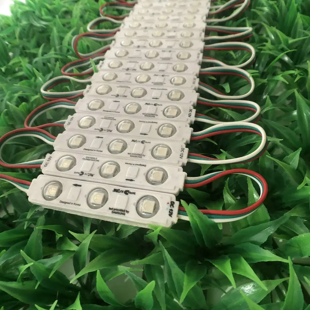 12V full colors RGB ws2811 led pixel module 3 leds SMD 5050 LED module IP68 waterproof rgb lights