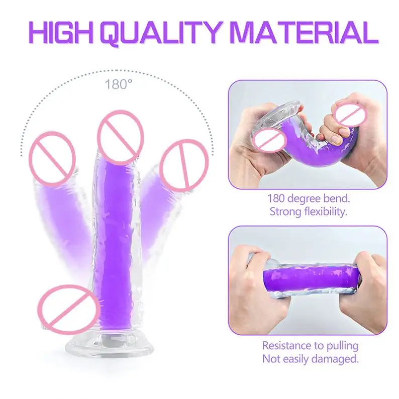 Thick Couple Erotic Sex Anal Adult Toys Luminous Dildo Vagina Simulation Realistic Penis For Women with Suction Cup