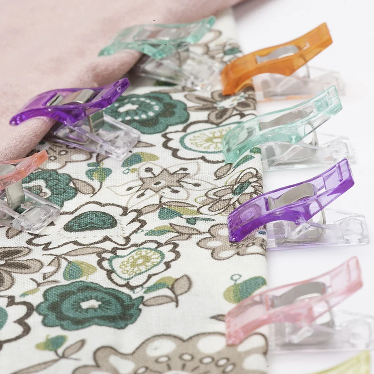 RTS 50/ 60 / 100pcs/Bag Binder Clips Plastic Fabric Clips Wonder Sewing Clips