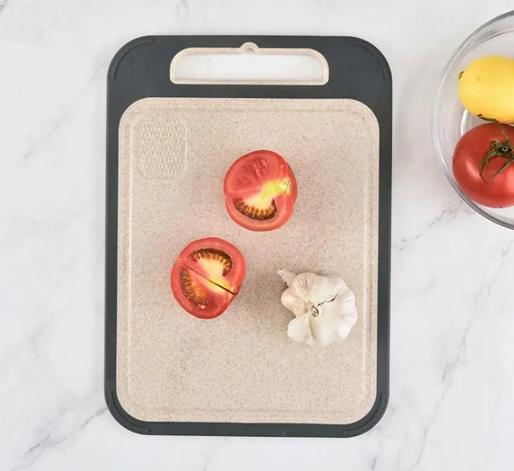 Selling Kitchen Non-slip  304 Stainless Steel Wheat Straw Double Sided Chopping Cutting Board