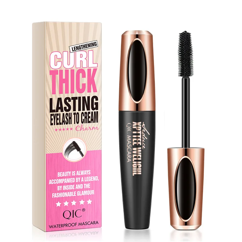 QIC Film Power Volumizing Mascara Waterproof Dense Slender curl silicone brush nude 4D mascara