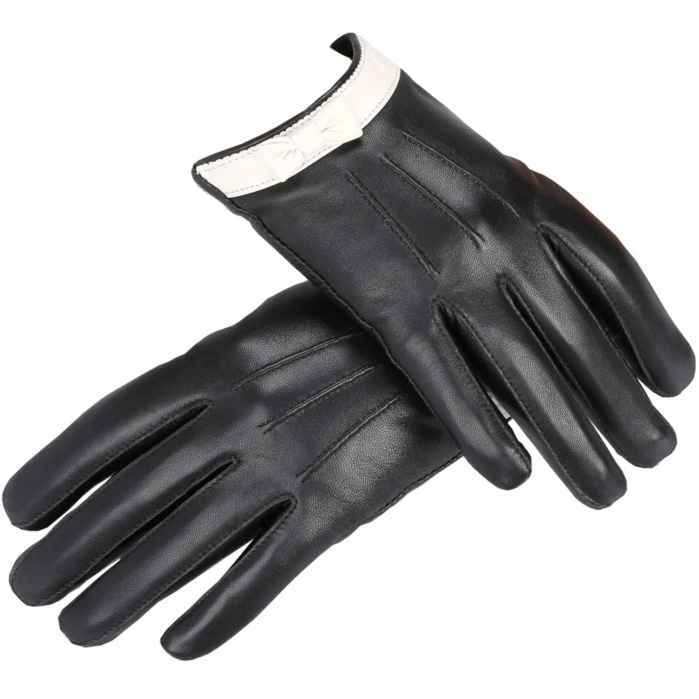 2021 fashion evening party driving real leather hand fashion gloves for women wrist long