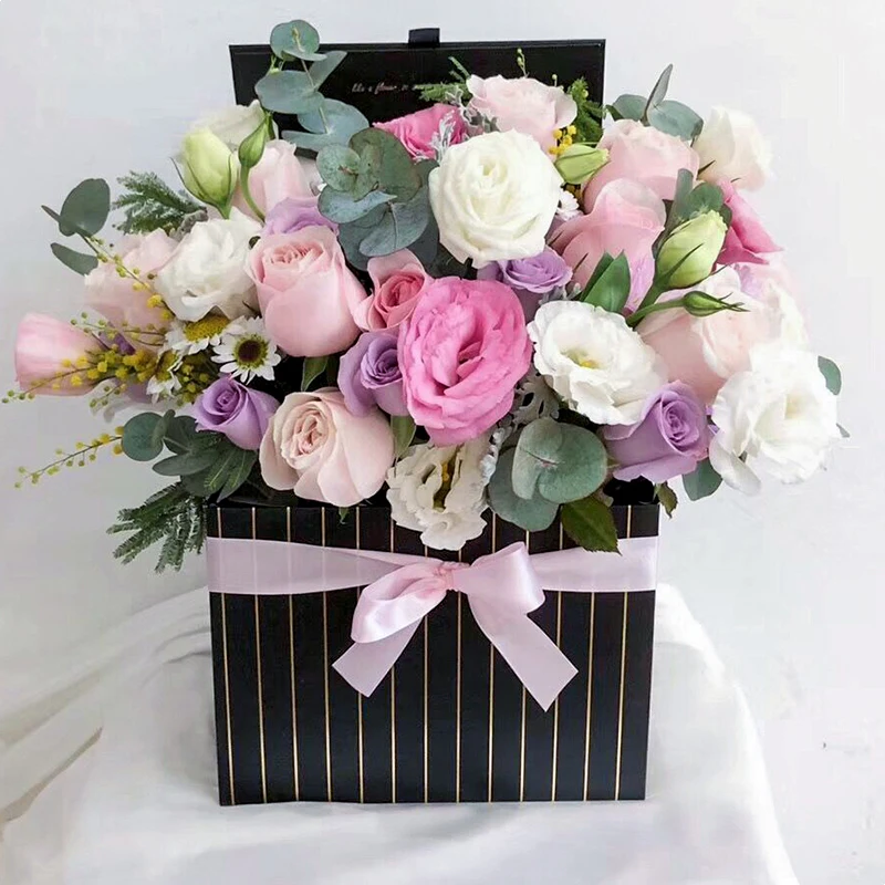 Wholesale New Eco Friendly Valentine Luxury Rose Soap Flower Box Paper Packaging Flower Gift Box