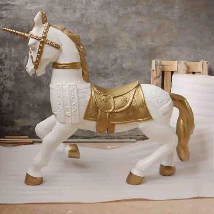Garden Sculpture Standing Full Sized fiberglass Carousel Life Size Statues Animals merrygoround Antique carousel Horse Statue