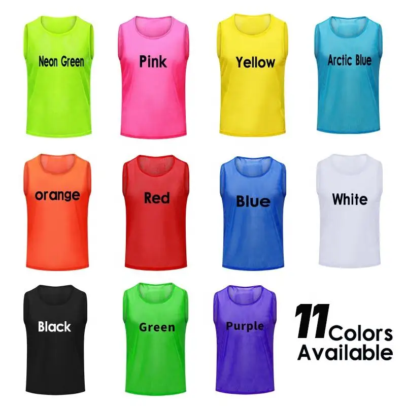 Custom breathable soccer training vest football pinnies cheap football vest mesh soccer vest soccer training bibs