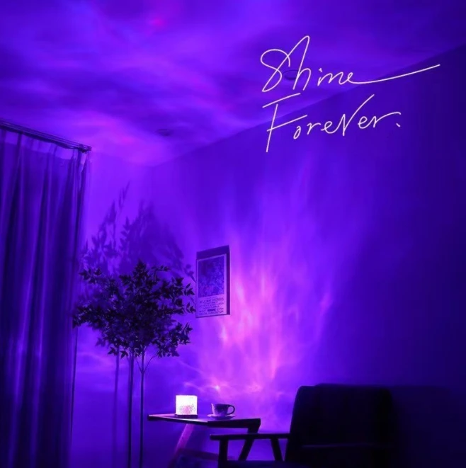 RGB square cube crystal night light  Indoor Bedroom Hotel Decoration Smart Lighting Water Ripple Ambient Nordic Lamp