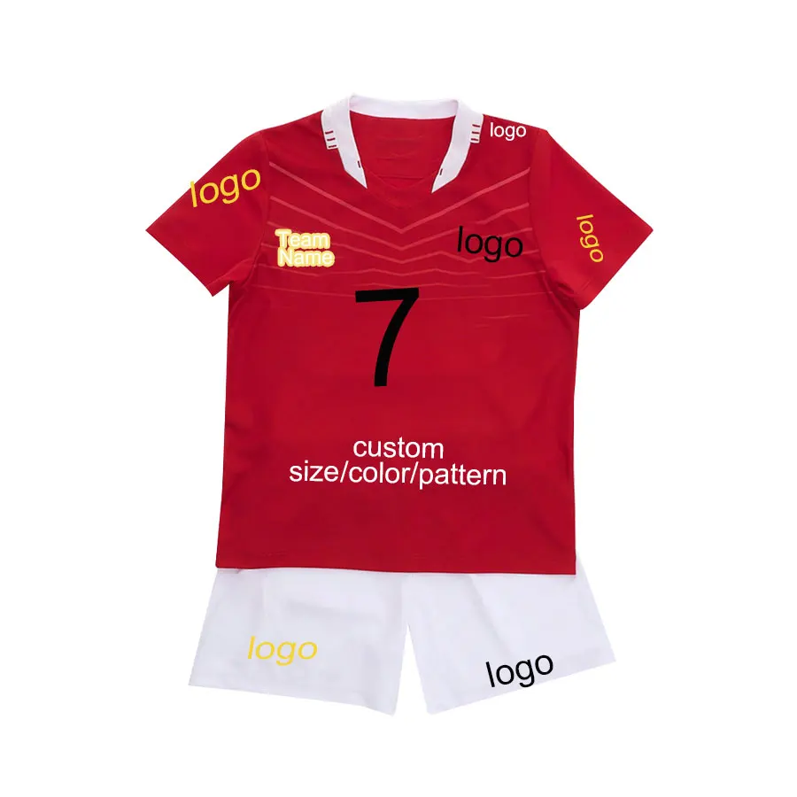 OEM soccer jersey 23-24 no brand football uniform heat transfer name and number big size set soccer jersey