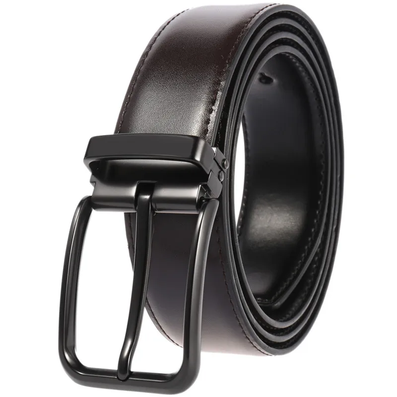 Классический мужской ремень LQbelt с пряжкой с язычком, ремни из натуральной кожи для мужчин, черный, коричневый, оптовая продажа, OEM, заводской логотип на заказ