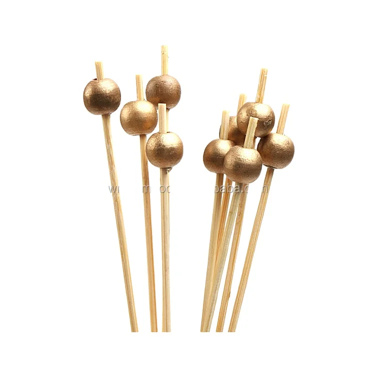 Customize decoration disposable party supplies fruit bamboo cocktail sticks