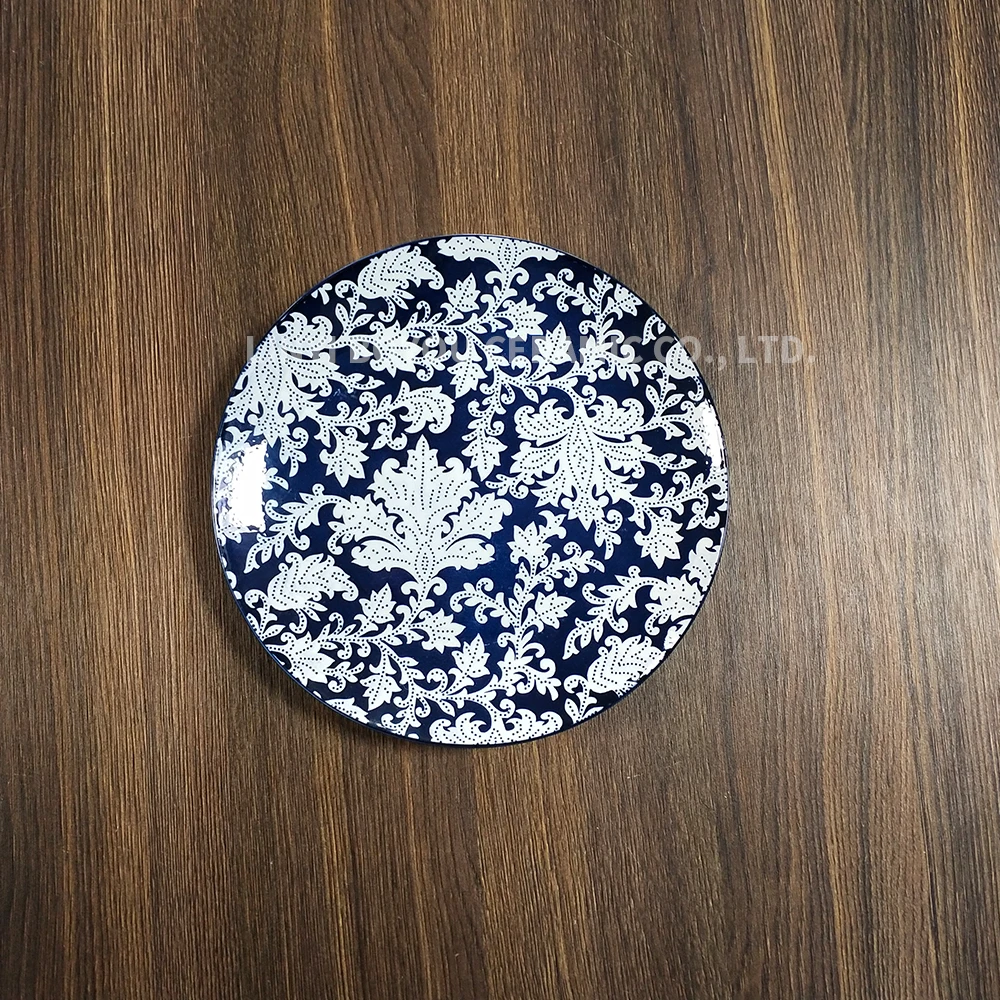 factory supply pad printing dark blue porcelain plates for wholesale and home your logo acceptable popular ceramic dinnerware