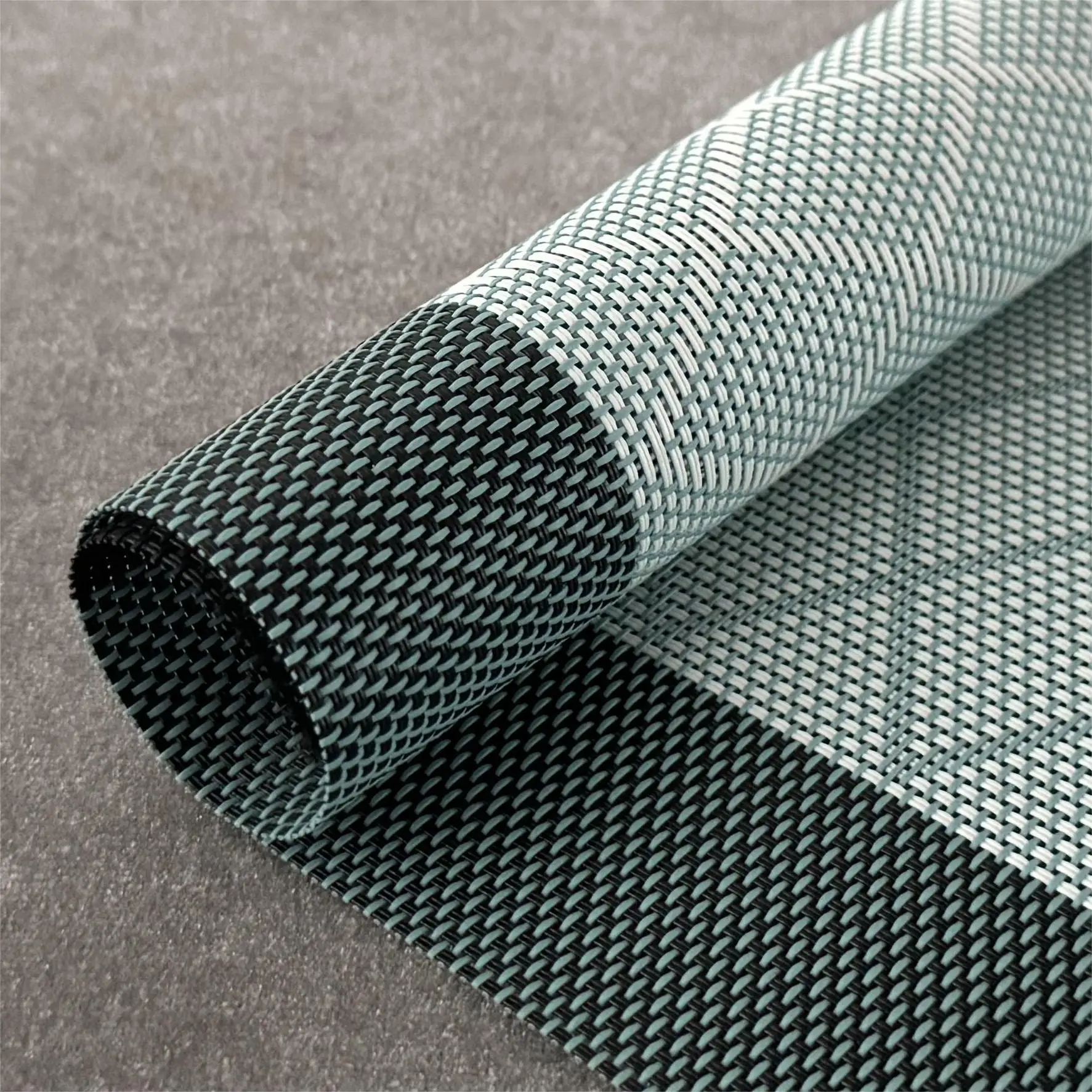 European Modern Simple Argyle Pattern Western PVC Woven Four Corner Frame Doily Table Mat Fabric Placemat Wholesale