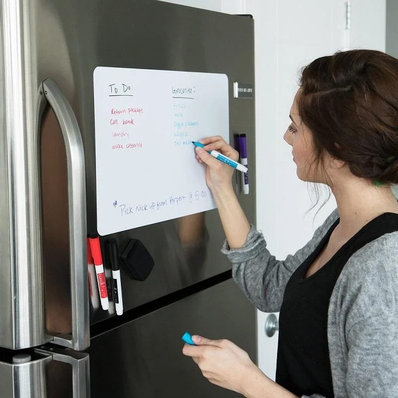 Magnetic Dry Erase bulletin White Board Sheet for Kitchen Fridge Soft A3 Magic Whiteboard
