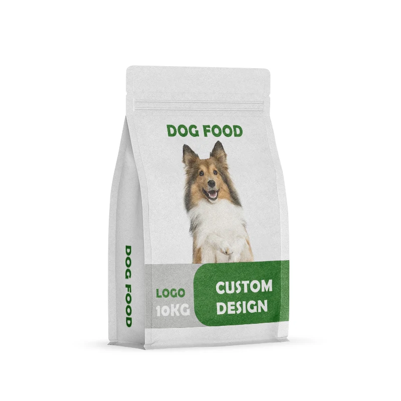 Customized 5kg 10kg 15kg 20kg 25kg seal aluminum foil dog cat plastic flat pet food bag packaging pet food bag