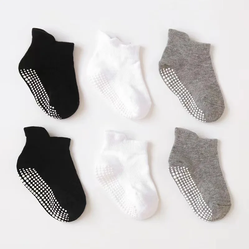 Rarewe Customized Logo Breathable Comfortable Toddler Infant Newborn Kids Non Slip Crew Grip organic Baby Socks