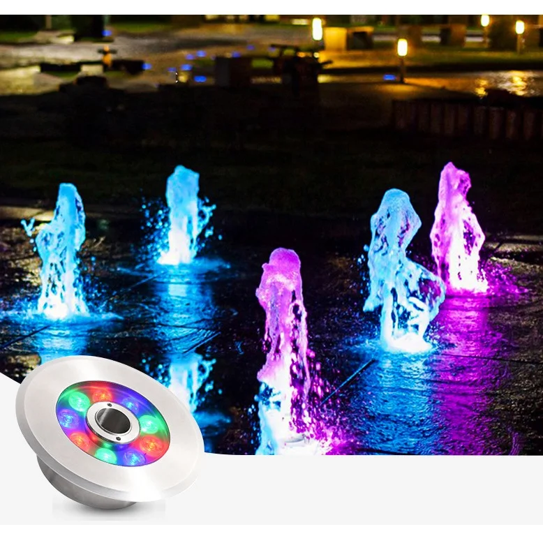 DC24v Swimming Pool Lighting RGB IP68 Stainless Steel Material Fountain Lights