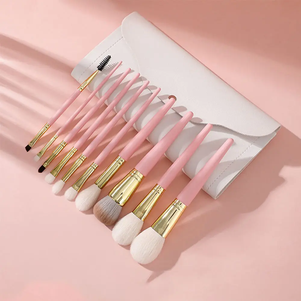 2023 Mauri Pink Makeup Brushes High Quality Goat Hair wool Synthetic Hair Vegan Makeup Brushes Set